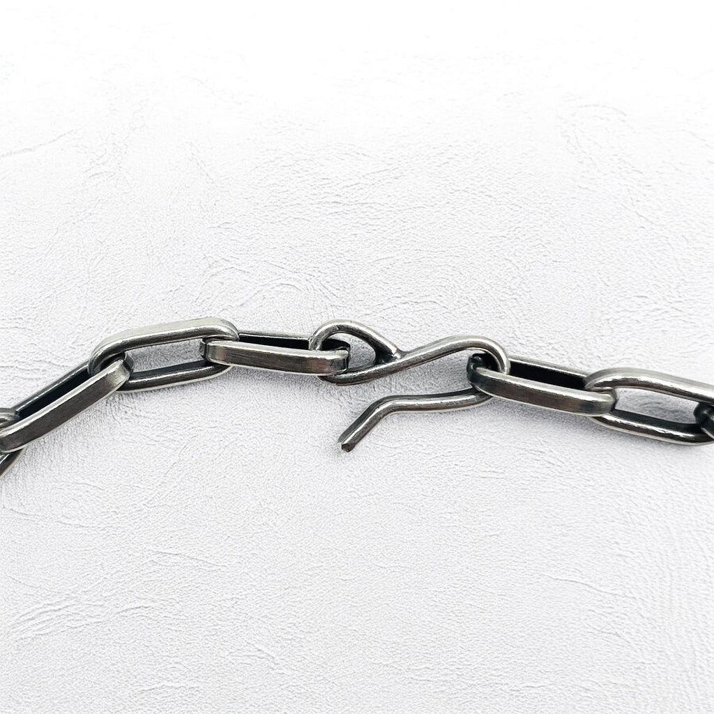 NAVAJO Indian Jewelry Timothy Lee Collana Navajo Argento Catena Link Sterling Lavorazione a Stampo Tribale