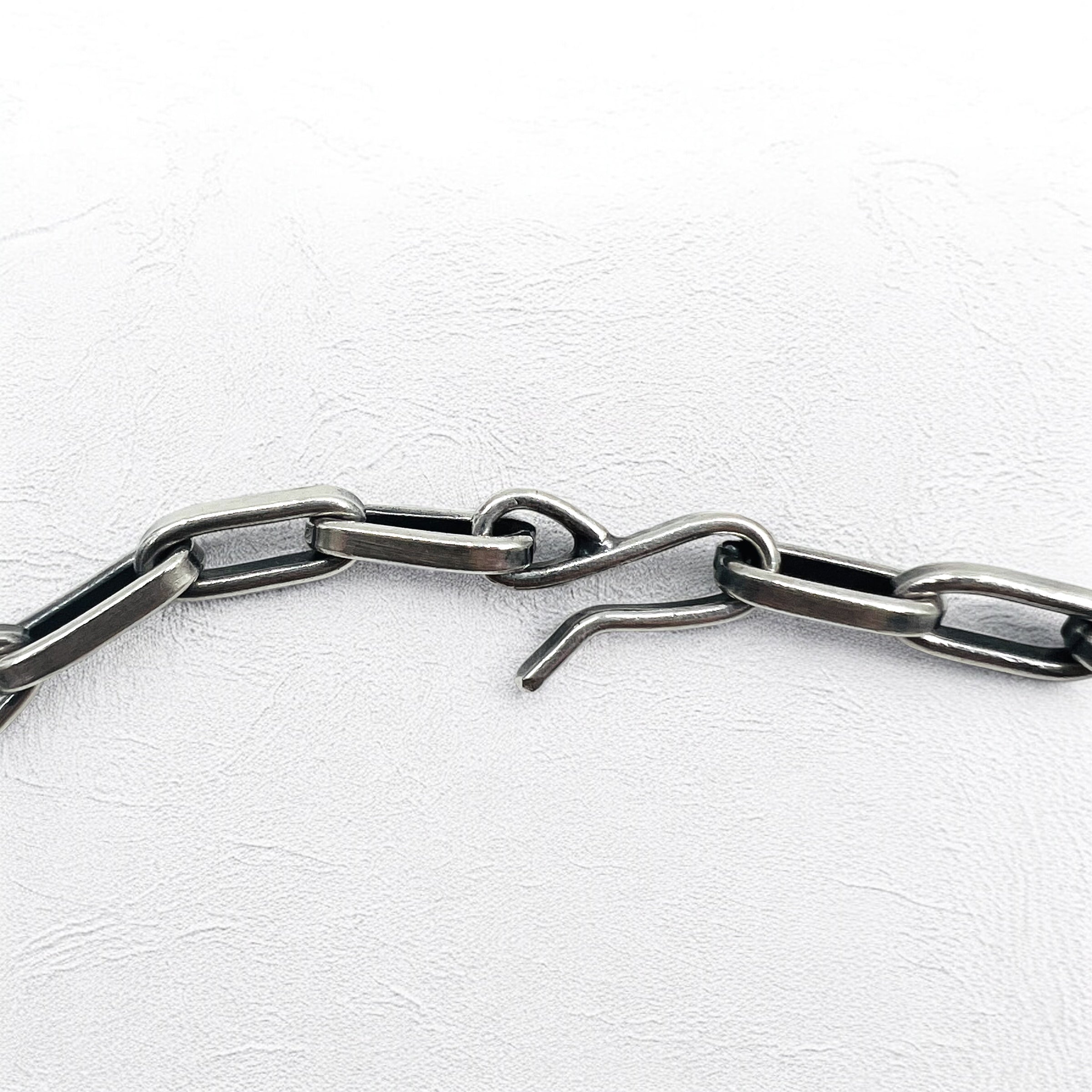 NAVAJO Indian Jewelry Timothy Lee Collana Navajo Argento Catena Link Sterling Lavorazione a Stampo Tribale
