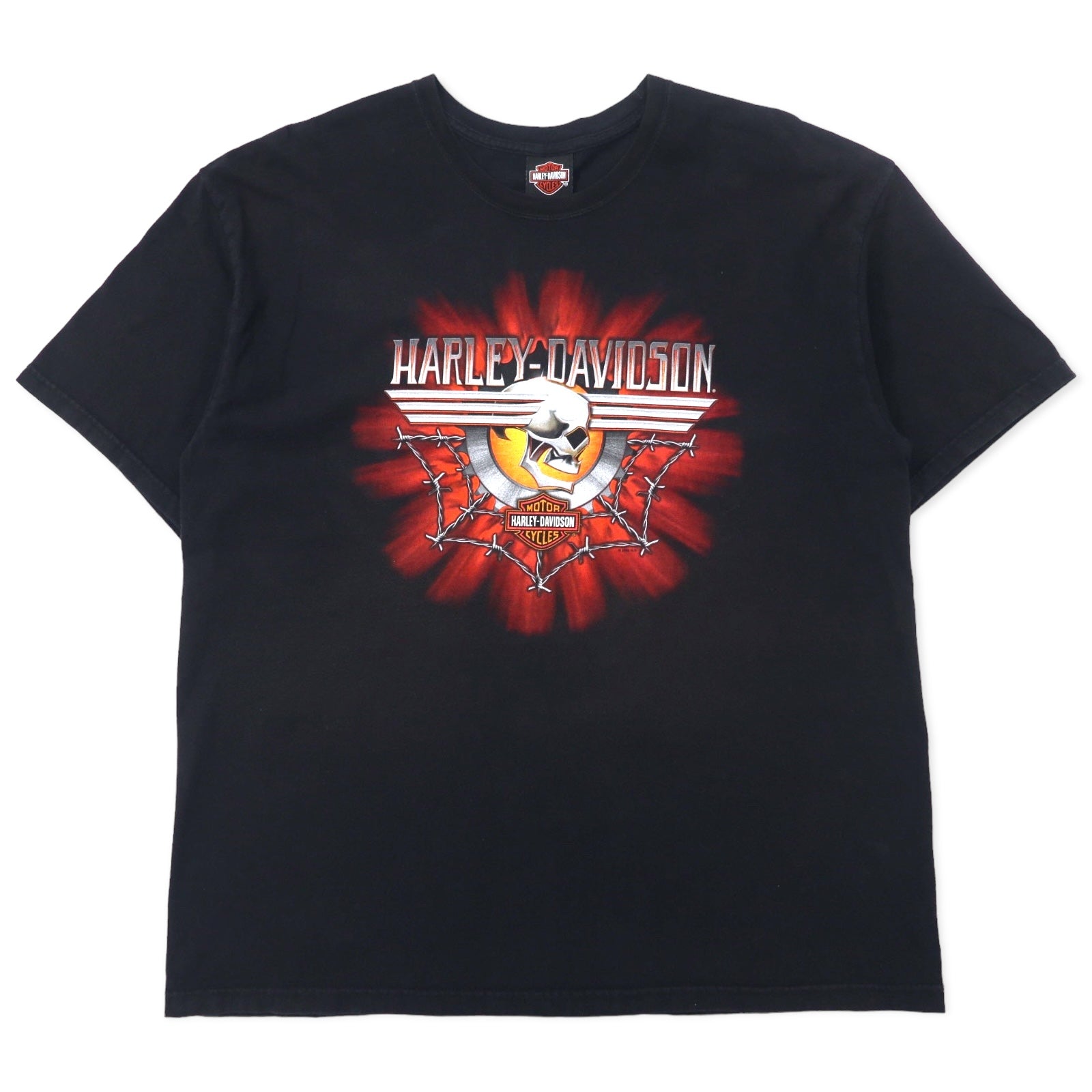 HARLEY DAVIDSON T-shirt con stampa logo teschio XL nero cotone FLORIDA USA Fatto in Messico