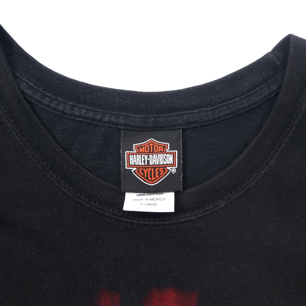 HARLEY DAVIDSON T-shirt con stampa logo teschio XL nero cotone FLORIDA USA Fatto in Messico