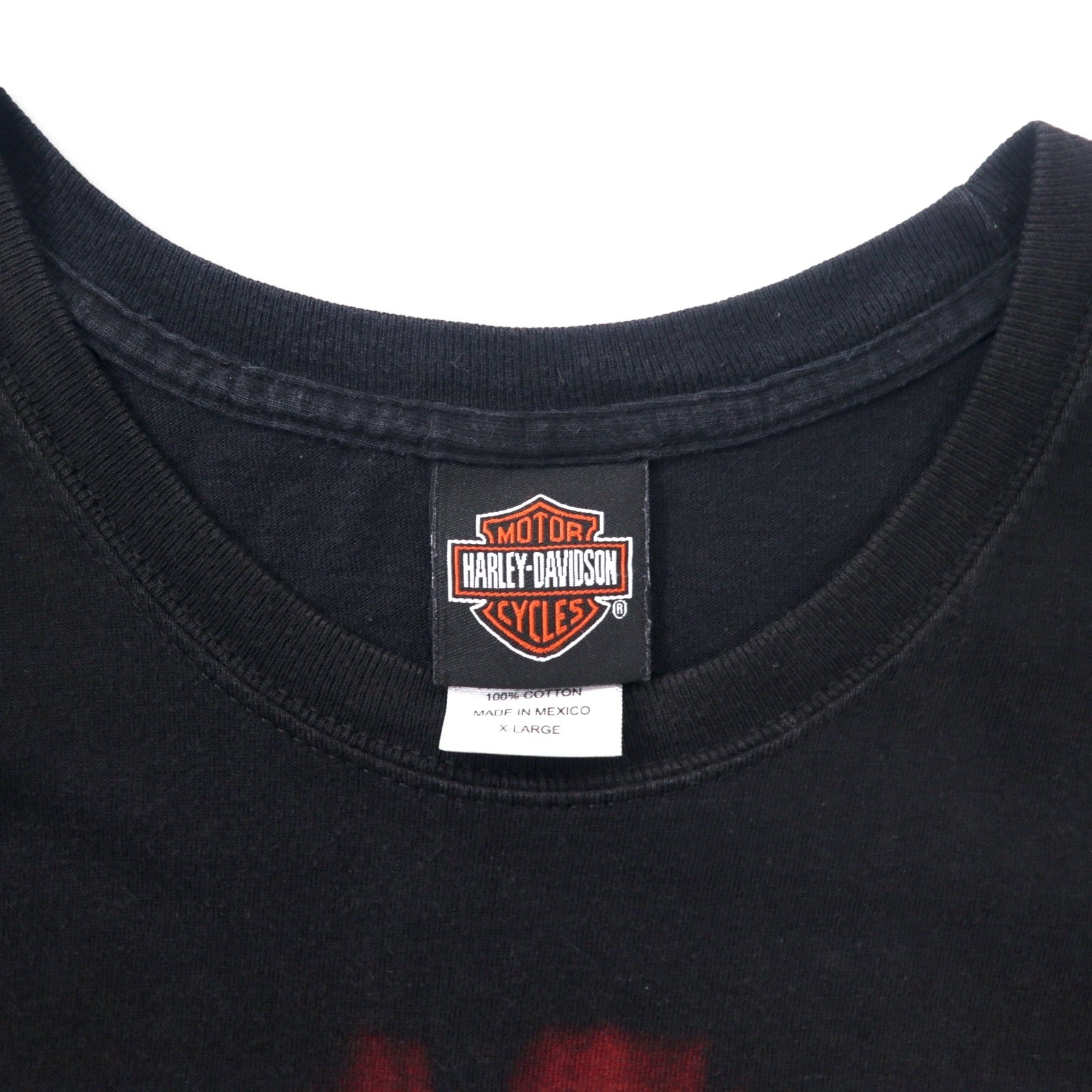 HARLEY DAVIDSON T-shirt con stampa logo teschio XL nero cotone FLORIDA USA Fatto in Messico
