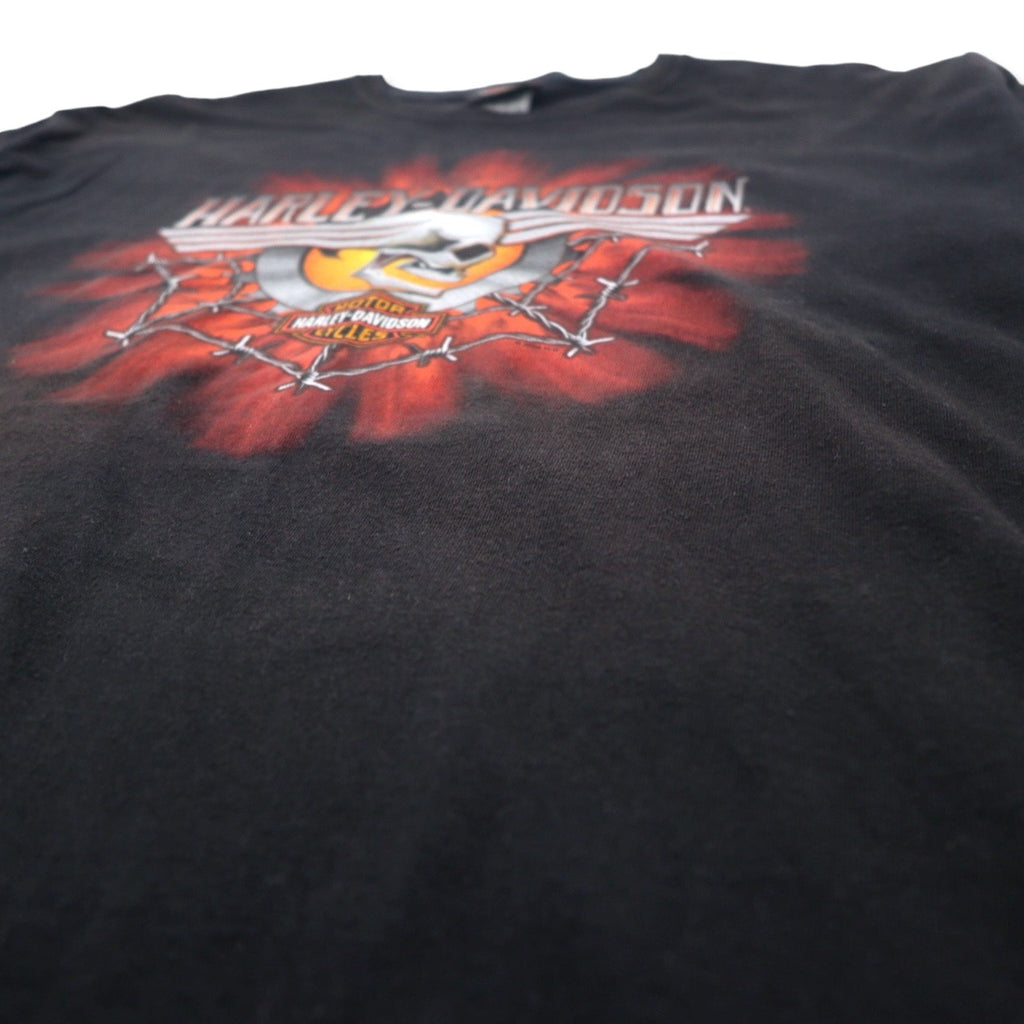 HARLEY DAVIDSON T-shirt con stampa logo teschio XL nero cotone FLORIDA USA Fatto in Messico