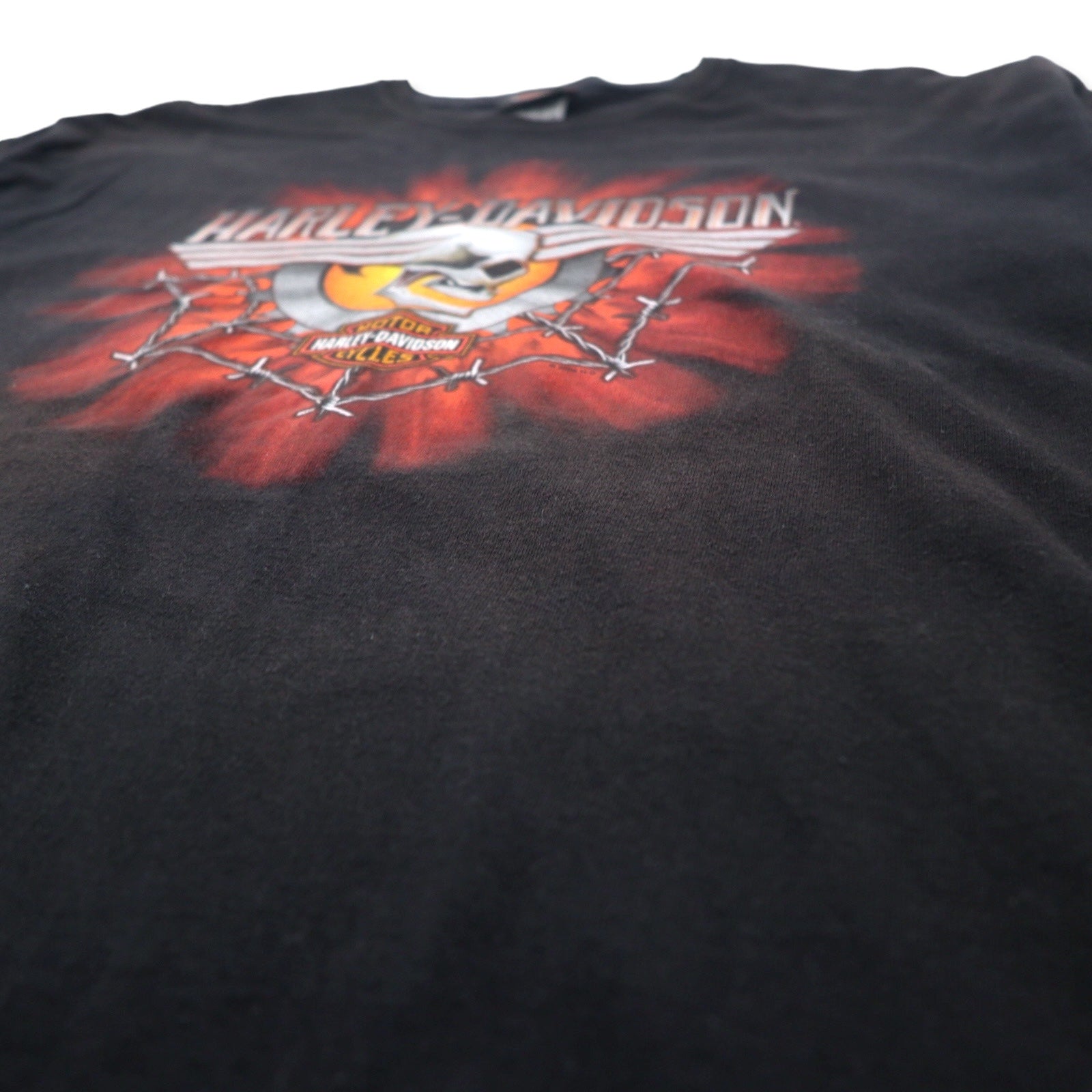 HARLEY DAVIDSON T-shirt con stampa logo teschio XL nero cotone FLORIDA USA Fatto in Messico