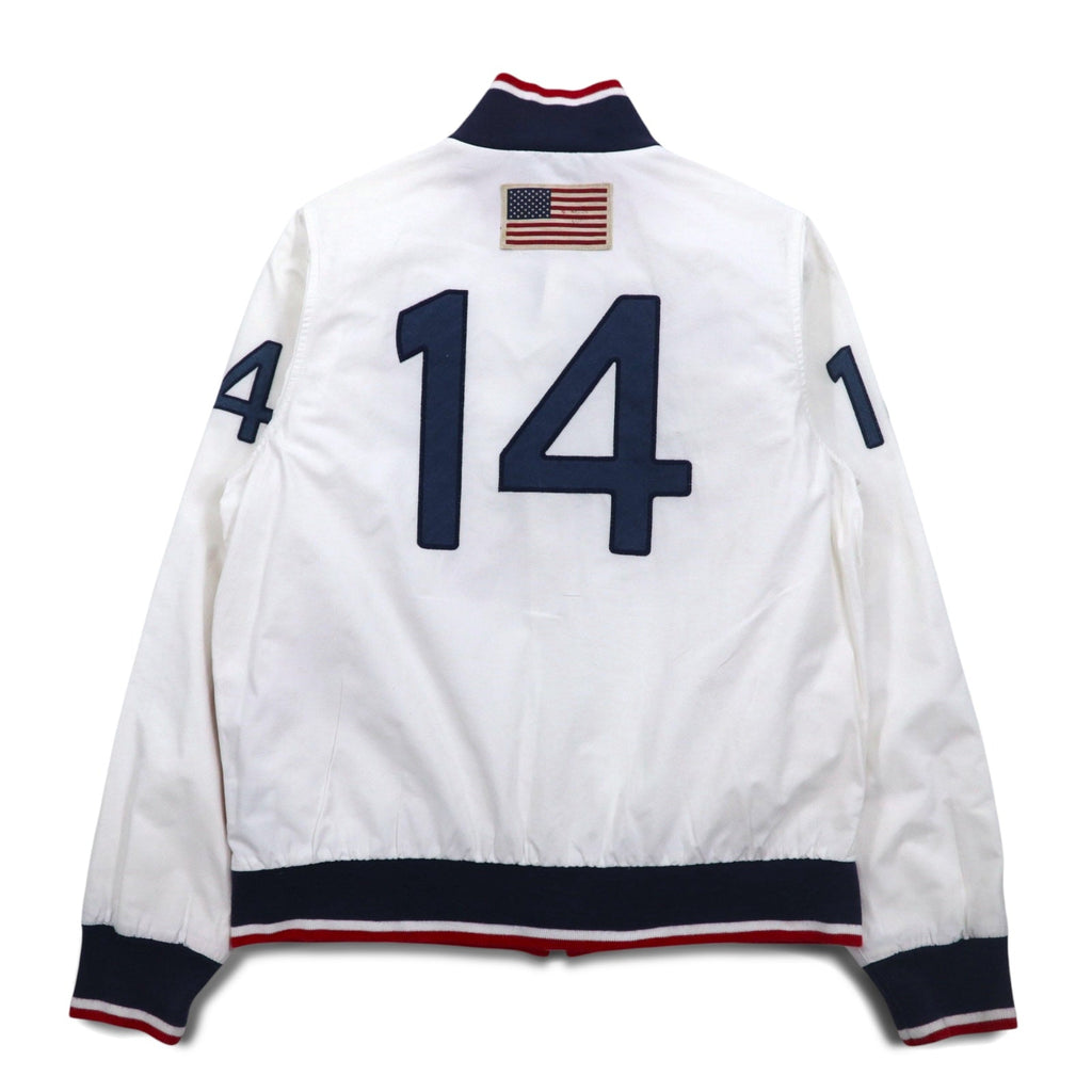 Polo by Ralph Lauren スポーツジャケット M ホワイト トリコロール TALONジップ USA ナンバリング