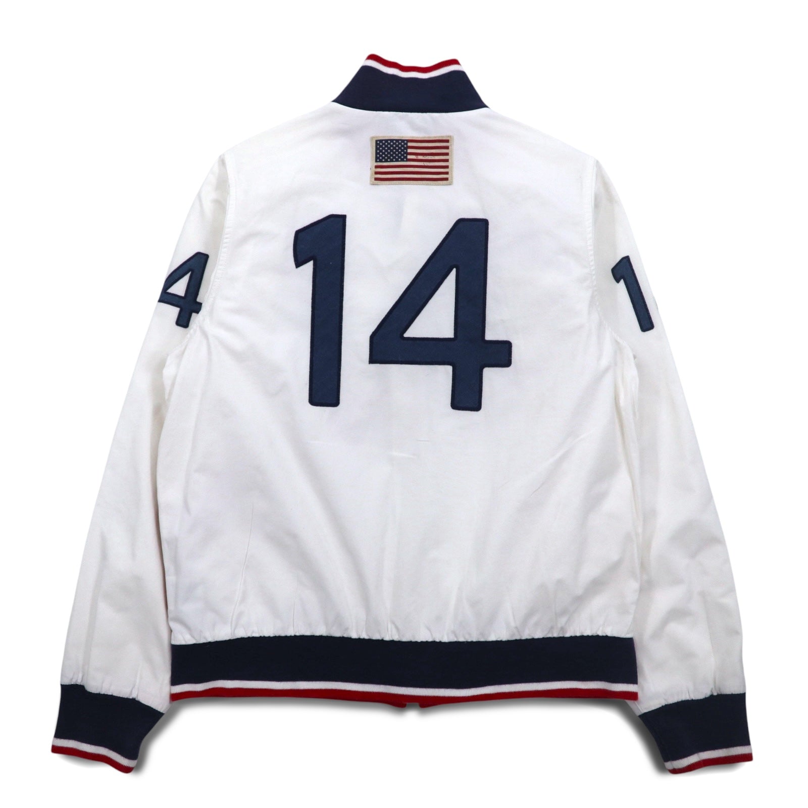Polo by Ralph Lauren スポーツジャケット M ホワイト トリコロール TALONジップ USA ナンバリング