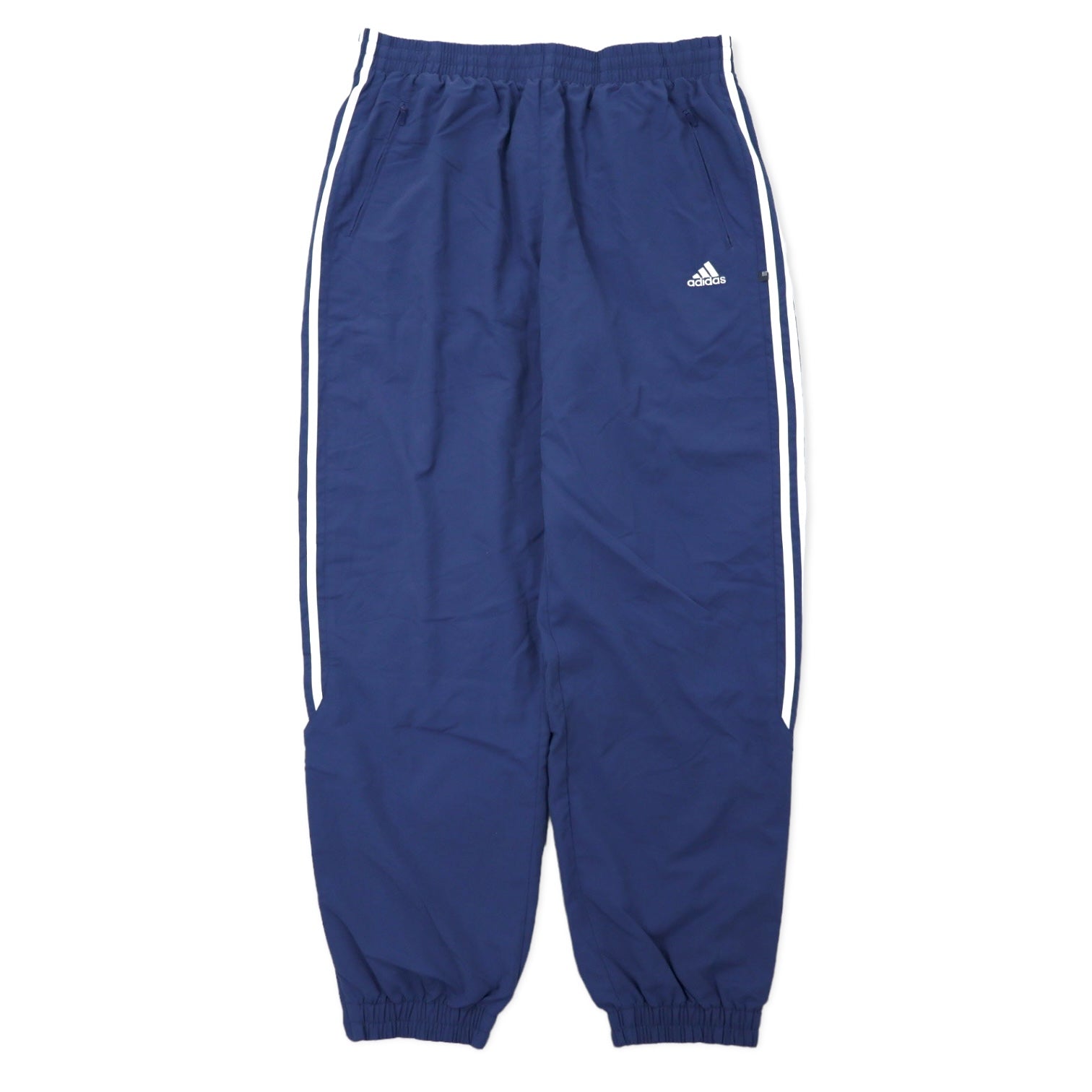 adidas anni '00, pantaloni sportivi da tuta larghi a 3 strisce, 190, blu navy, poliestere