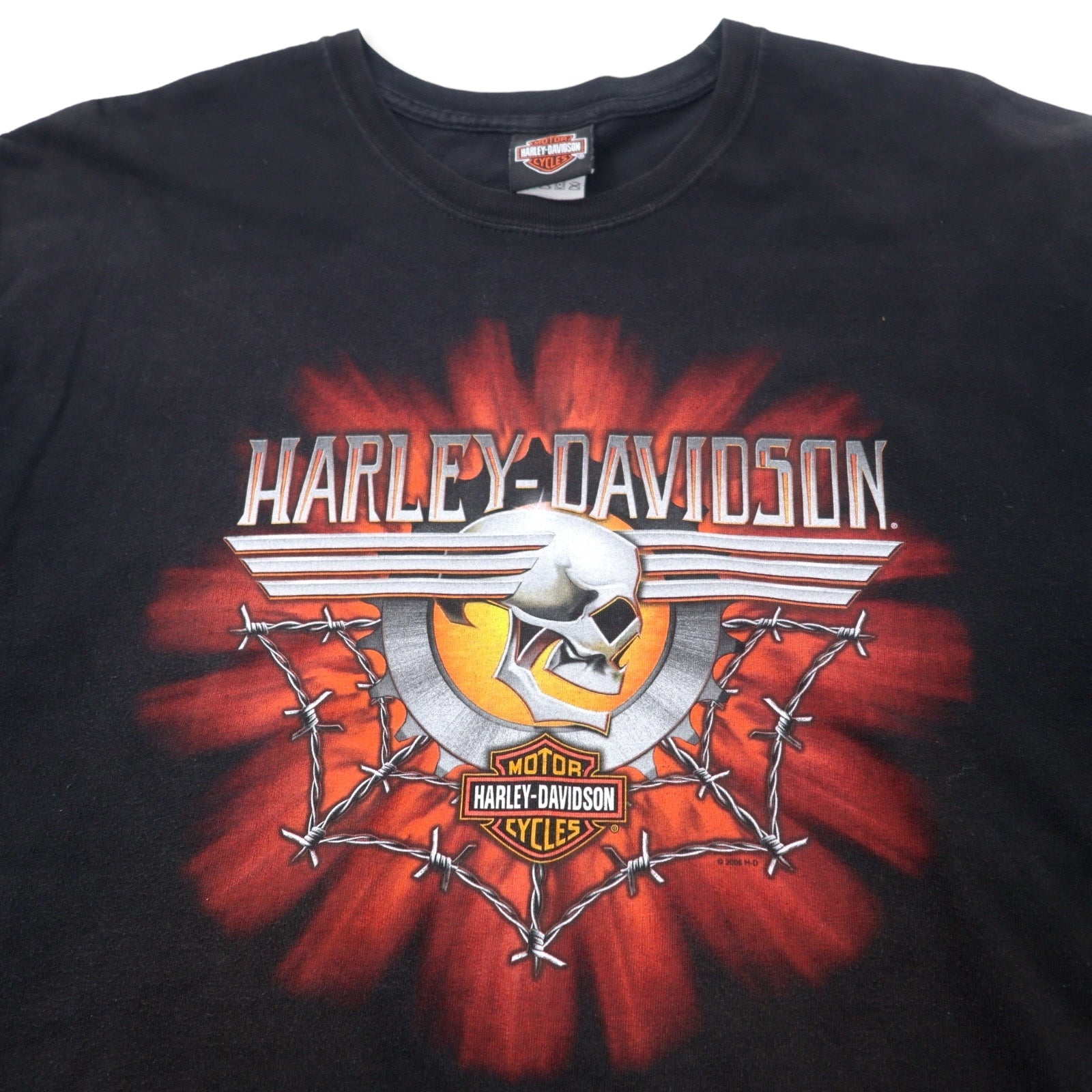 HARLEY DAVIDSON T-shirt con stampa logo teschio XL nero cotone FLORIDA USA Fatto in Messico