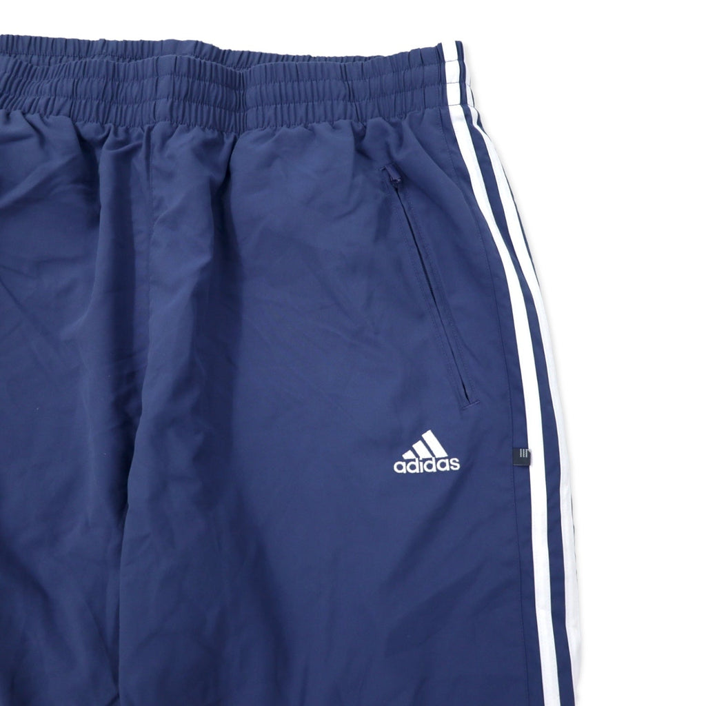 adidas anni '00, pantaloni sportivi da tuta larghi a 3 strisce, 190, blu navy, poliestere