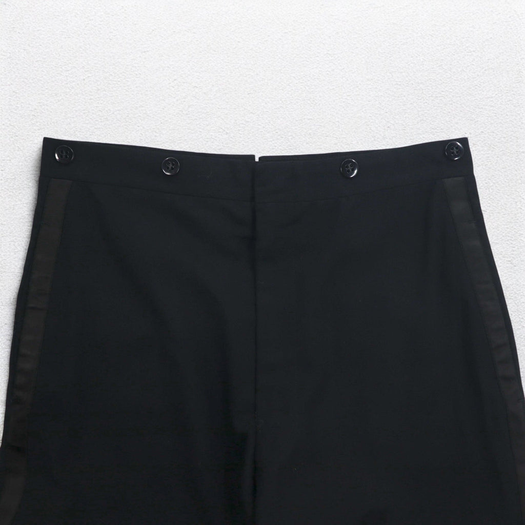 50s Vintage Trousers サイドライン スラックスパンツ L ブラック CONMARジッパー サスペンダーボタン