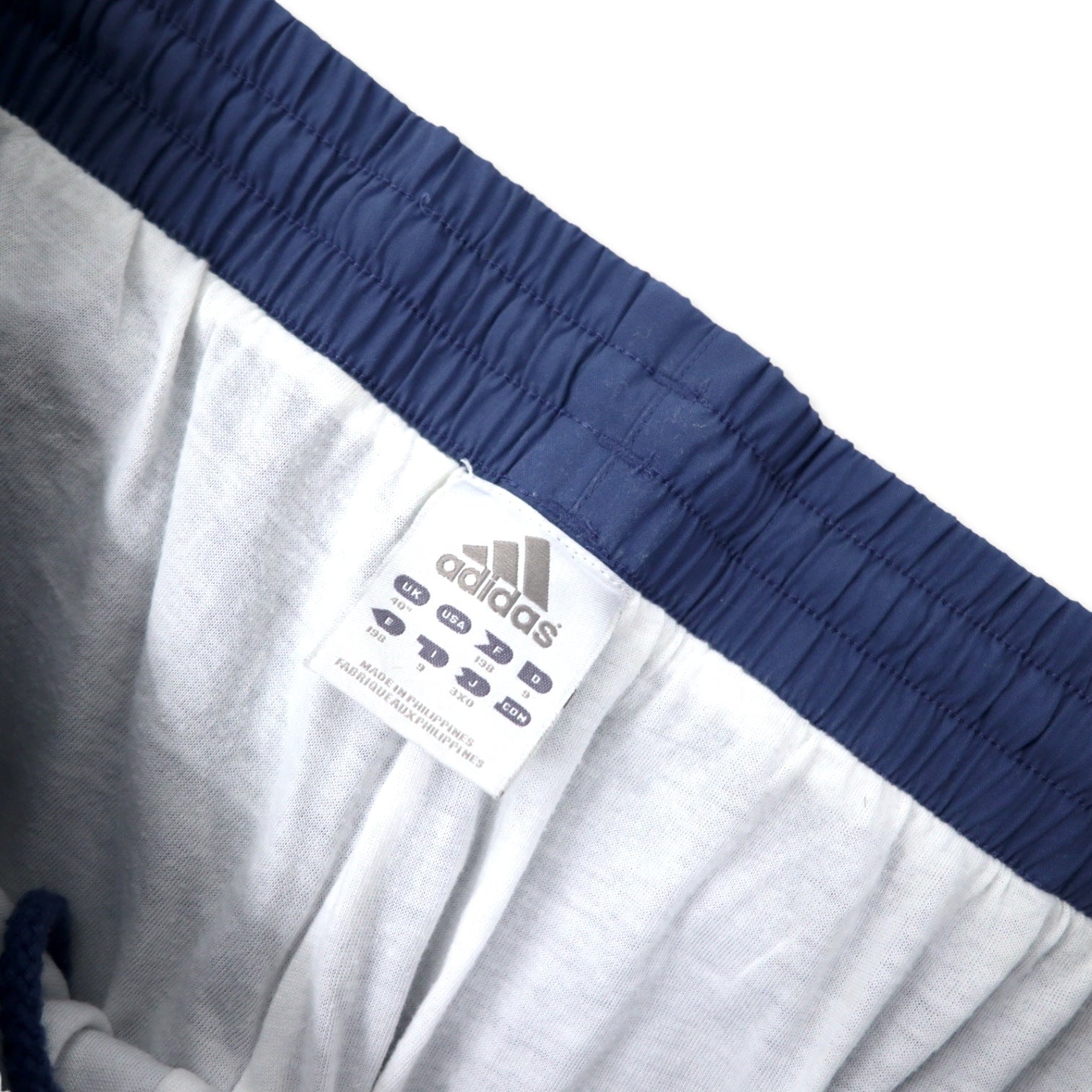 adidas anni '00, pantaloni sportivi da tuta larghi a 3 strisce, 190, blu navy, poliestere