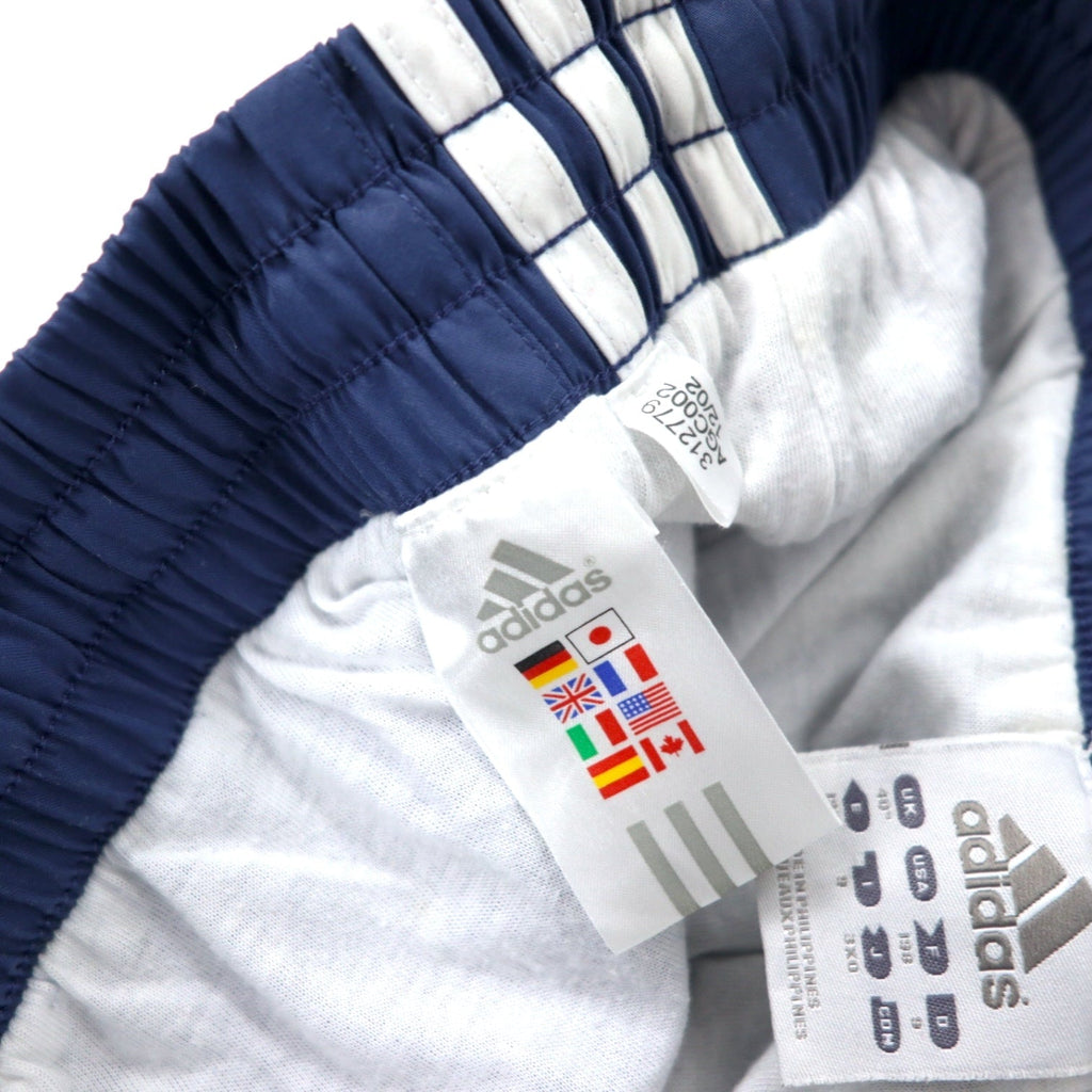 adidas anni '00, pantaloni sportivi da tuta larghi a 3 strisce, 190, blu navy, poliestere