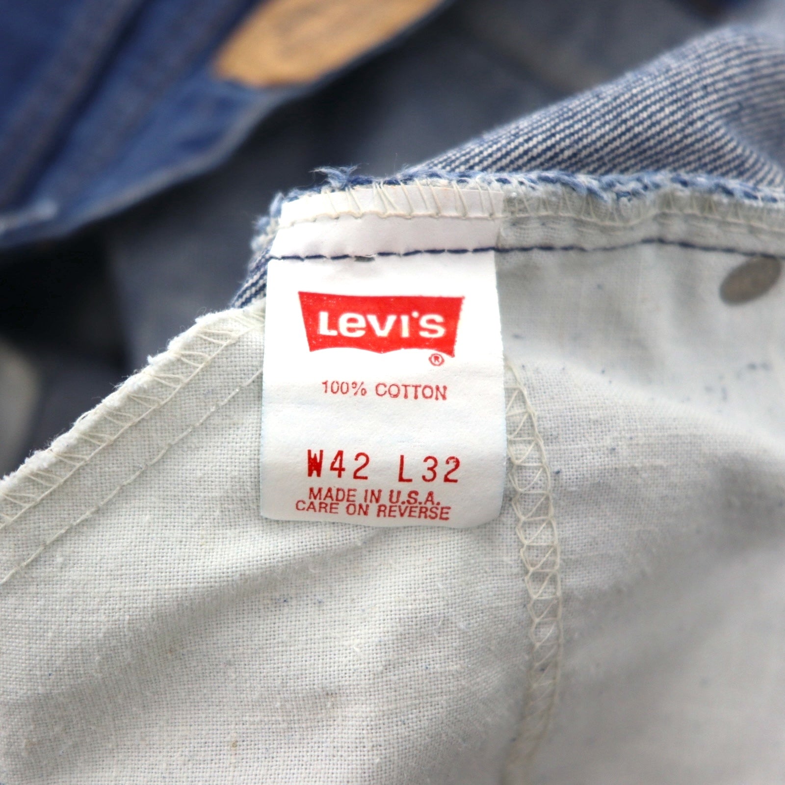 Levi's Anni '90 USA 506 Orange Tab Jeans Tapered XL Indaco Blu Chiusura con Cerniera 40506 0202