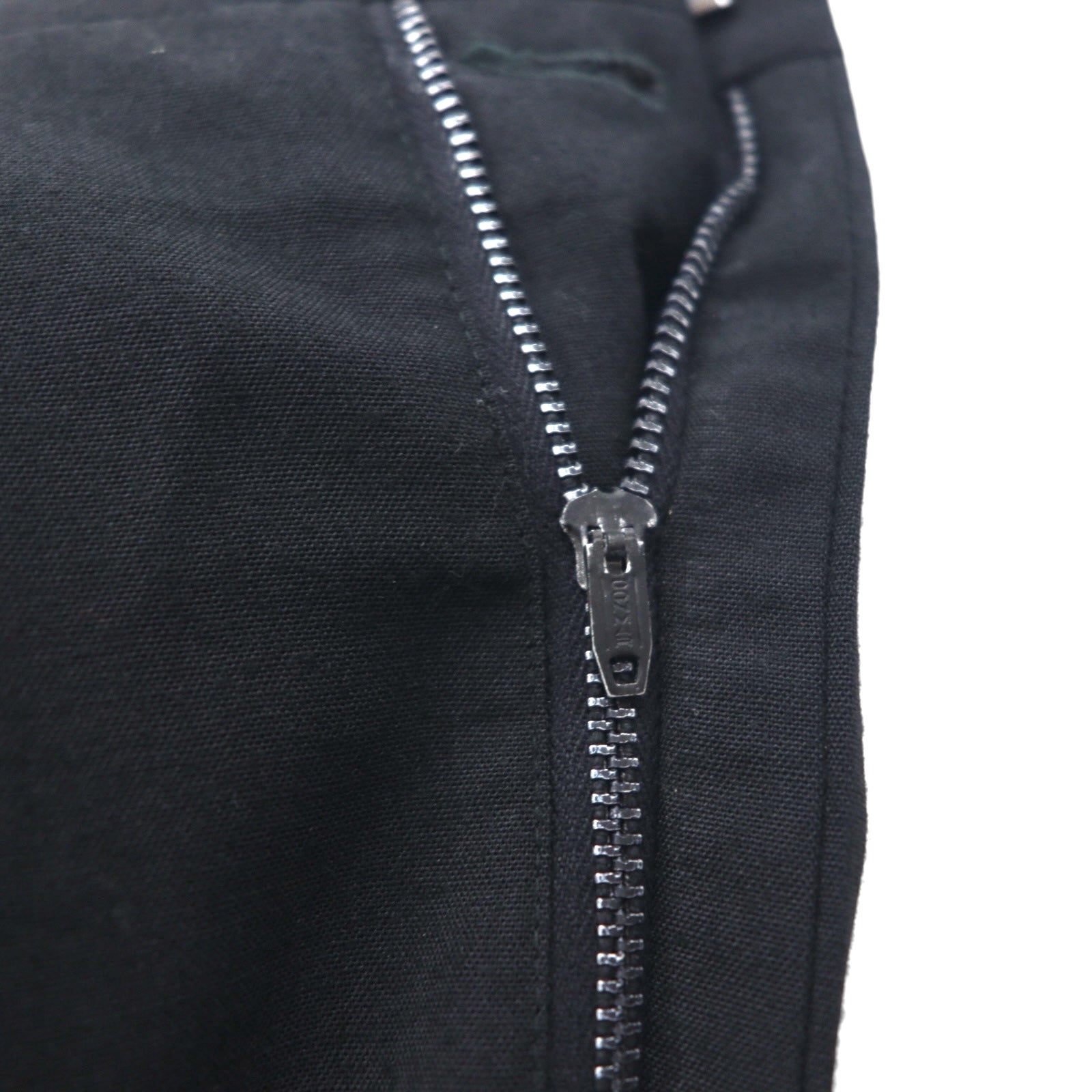 Pantaloni vintage anni '50 con banda laterale, taglia L, neri, cerniera CONMAR, bottoni per bretelle