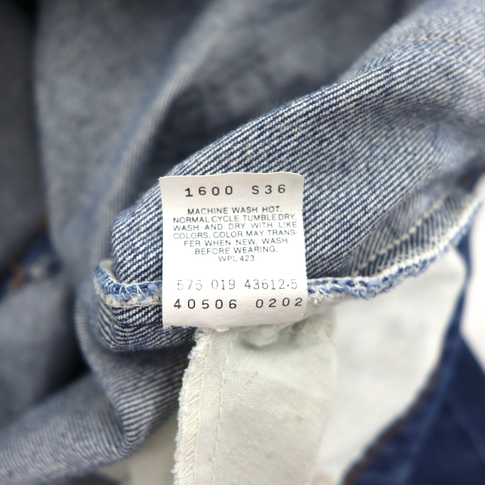 Levi's Anni '90 USA 506 Orange Tab Jeans Tapered XL Indaco Blu Chiusura con Cerniera 40506 0202