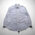 Brooks Brothers 346 Camicia Oxford button-down XL a righe blu con ricamo logo