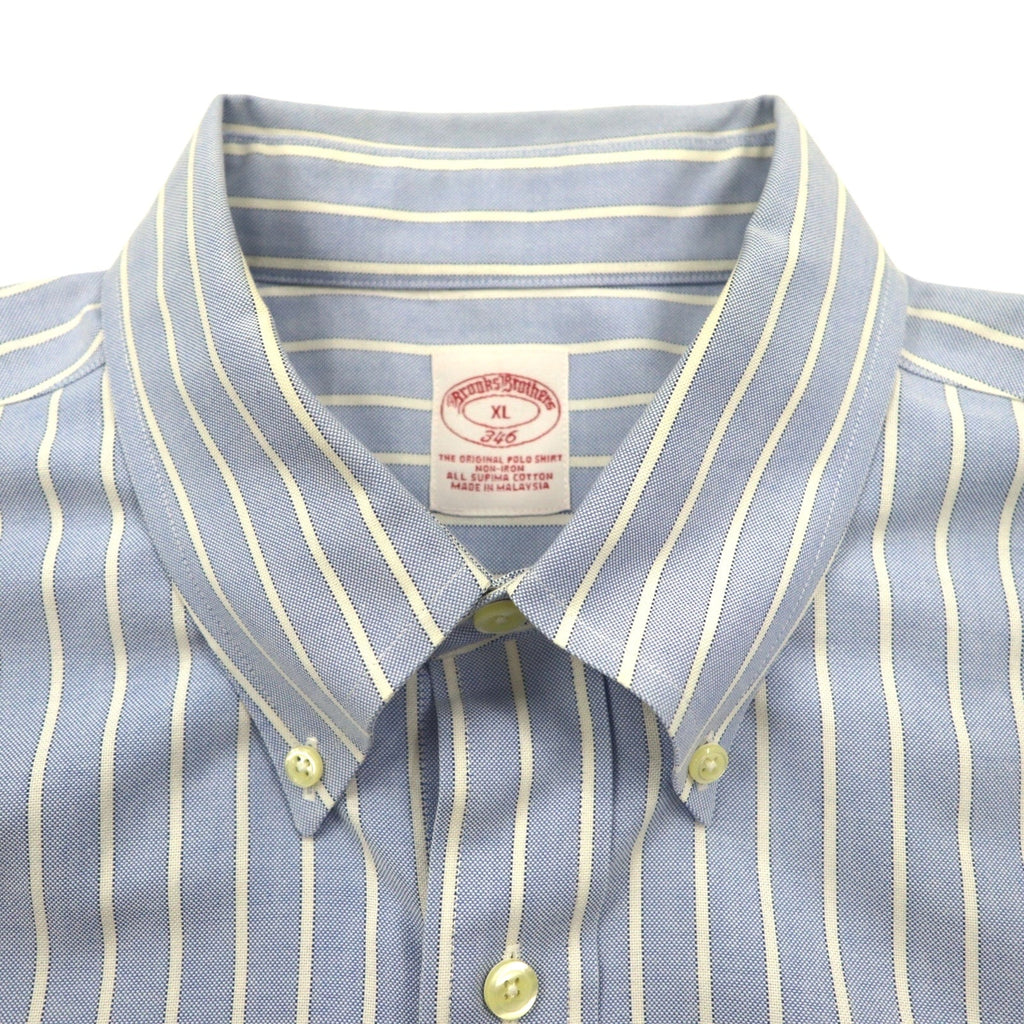 Brooks Brothers 346 Camicia Oxford button-down XL a righe blu con ricamo logo