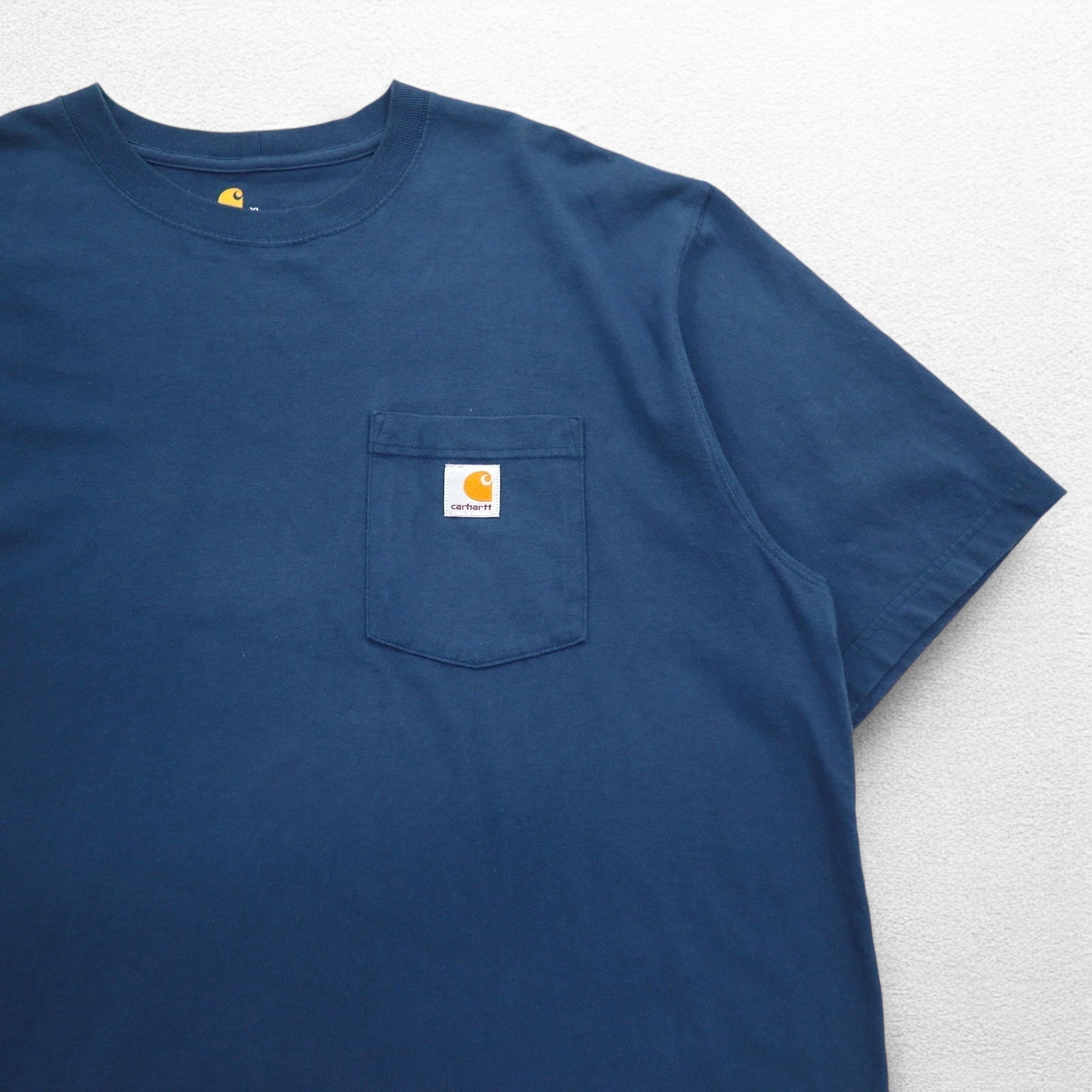 Carhartt T-shirt con taschino Original Fit XL, blu navy, in cotone