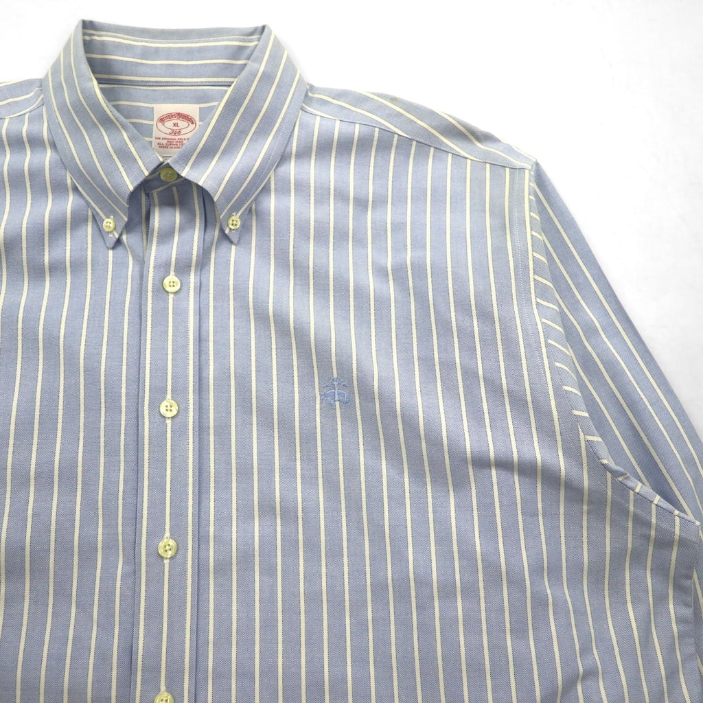 Brooks Brothers 346 Camicia Oxford button-down XL a righe blu con ricamo logo