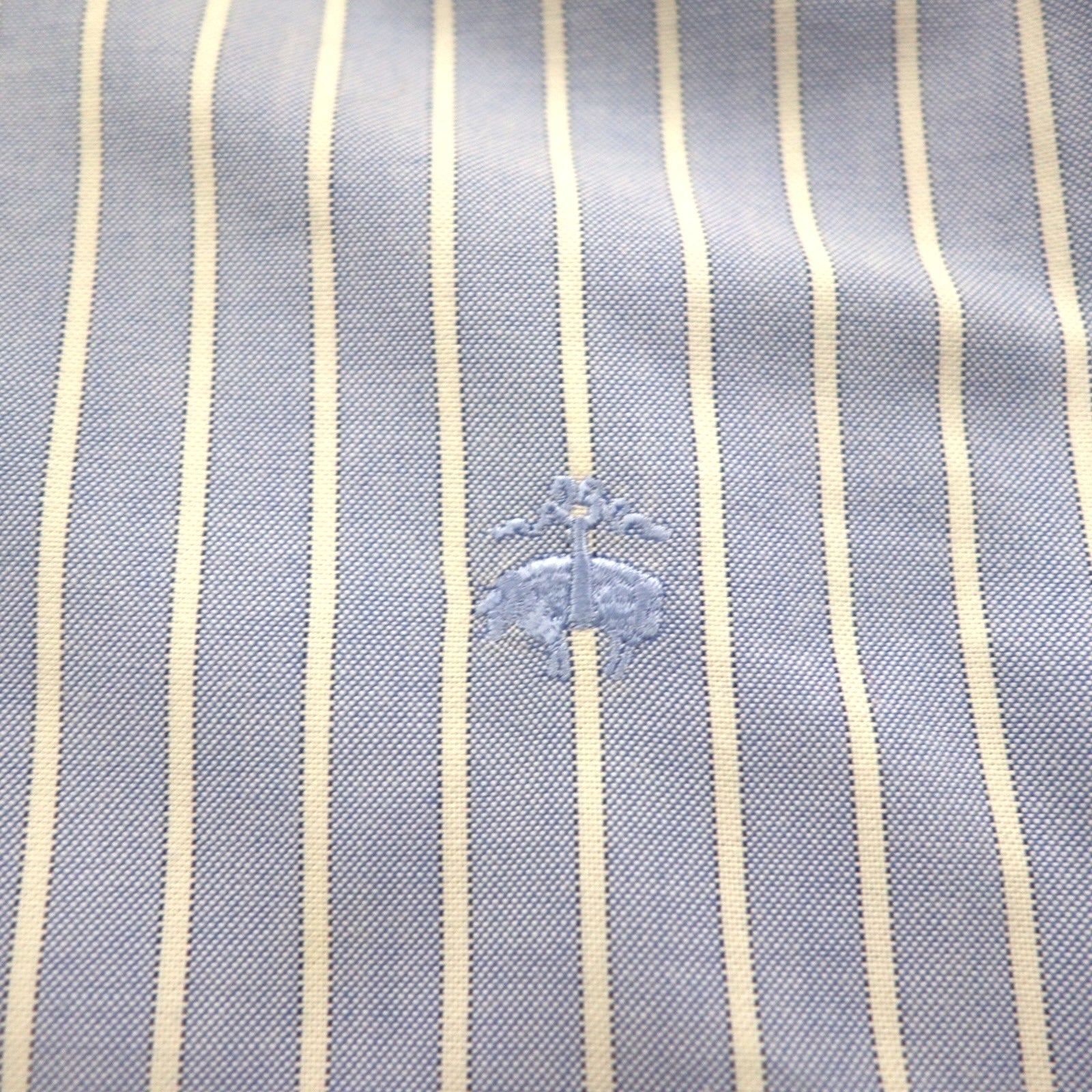 Brooks Brothers 346 Camicia Oxford button-down XL a righe blu con ricamo logo