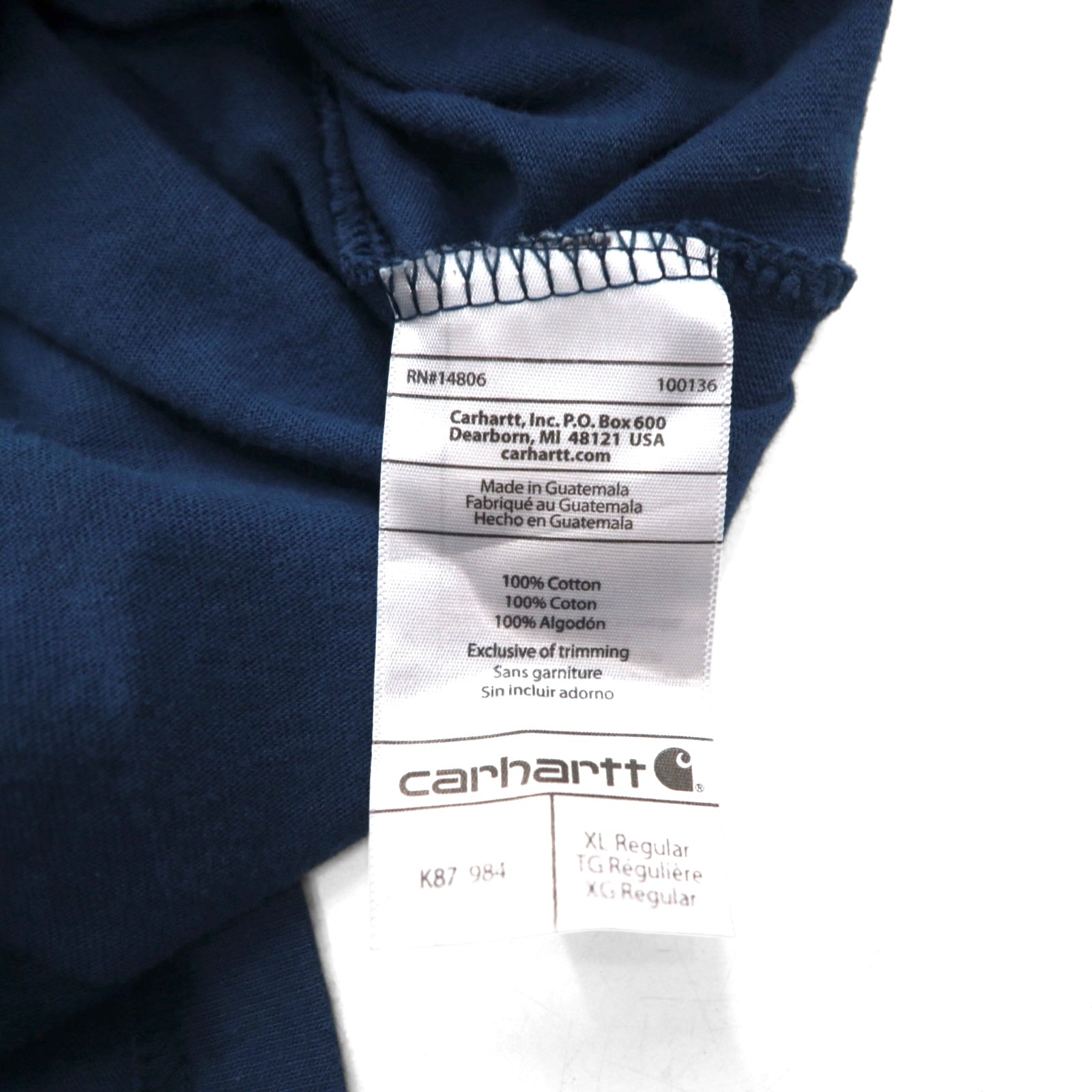 Carhartt T-shirt con taschino Original Fit XL, blu navy, in cotone