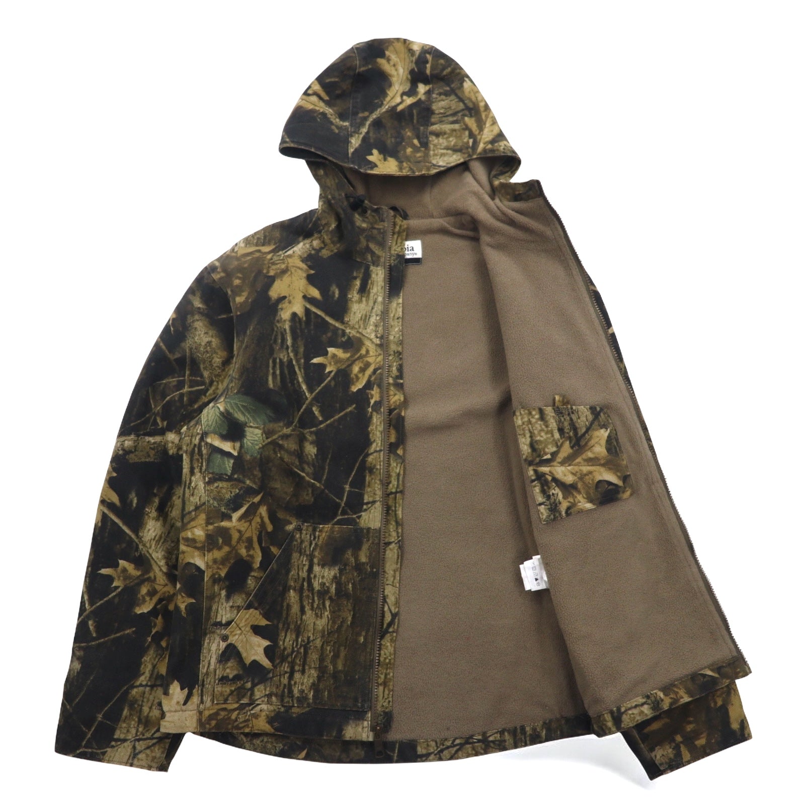 Columbia Timber Grit Hooded Jacket in tela, Active Jacket, taglia S, color cachi, fantasia Real Tree Camo, fodera in pile HM3002