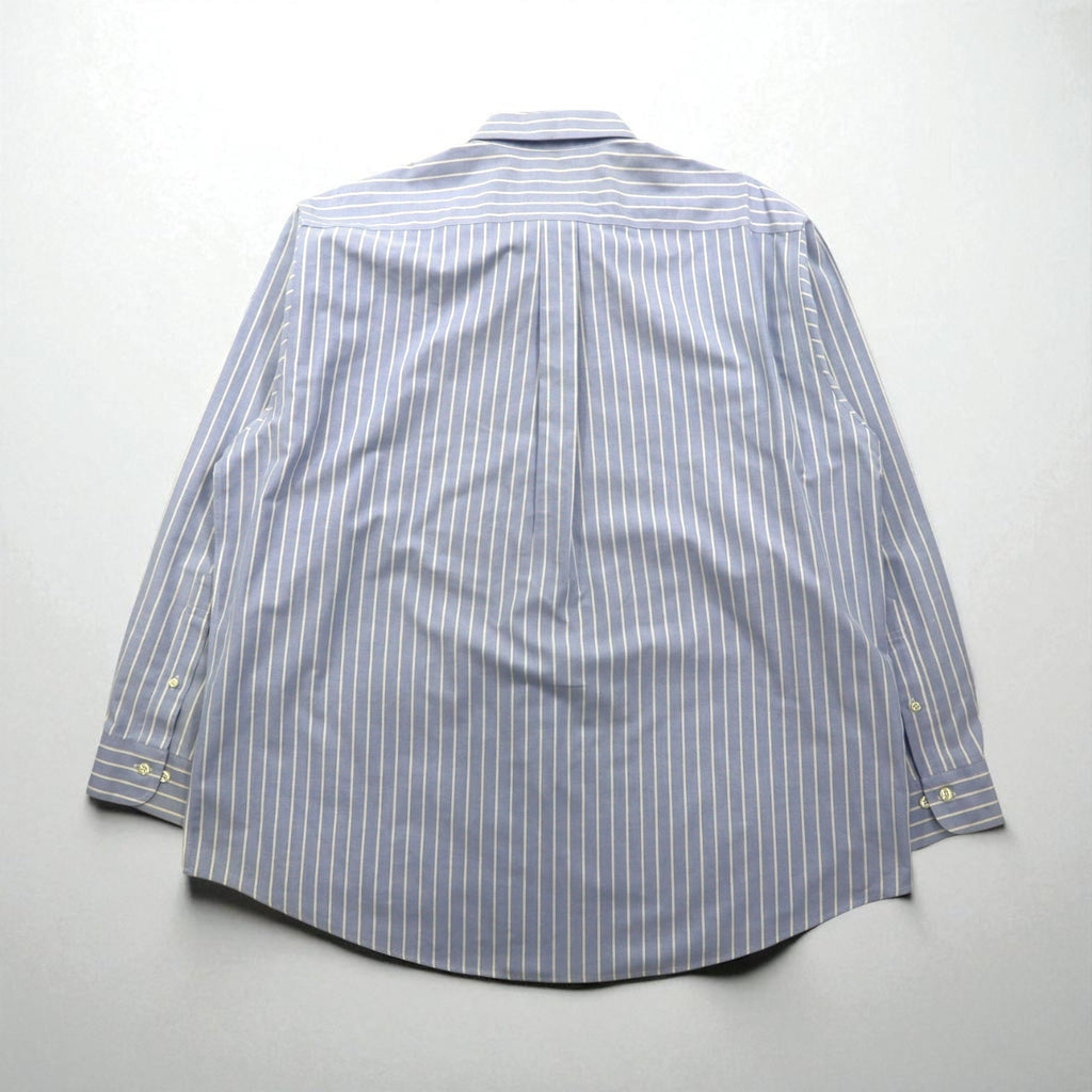 Brooks Brothers 346 Camicia Oxford button-down XL a righe blu con ricamo logo