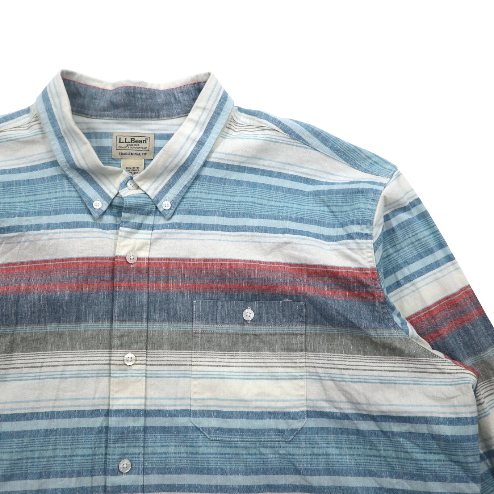 L.L.Bean Camicia Oxford button-down XXL blu a righe TRADITIONAL FIT 515164 Made in Sri Lanka