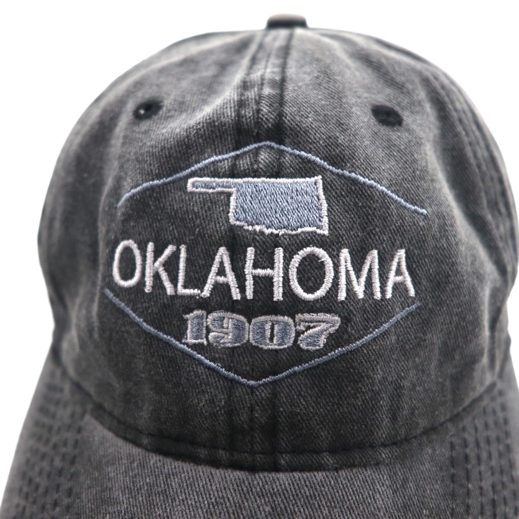 KAUFMAN ヴィンテージ加工 6パネルキャップ ONE グレー コットン OKLAHOMA 刺繍