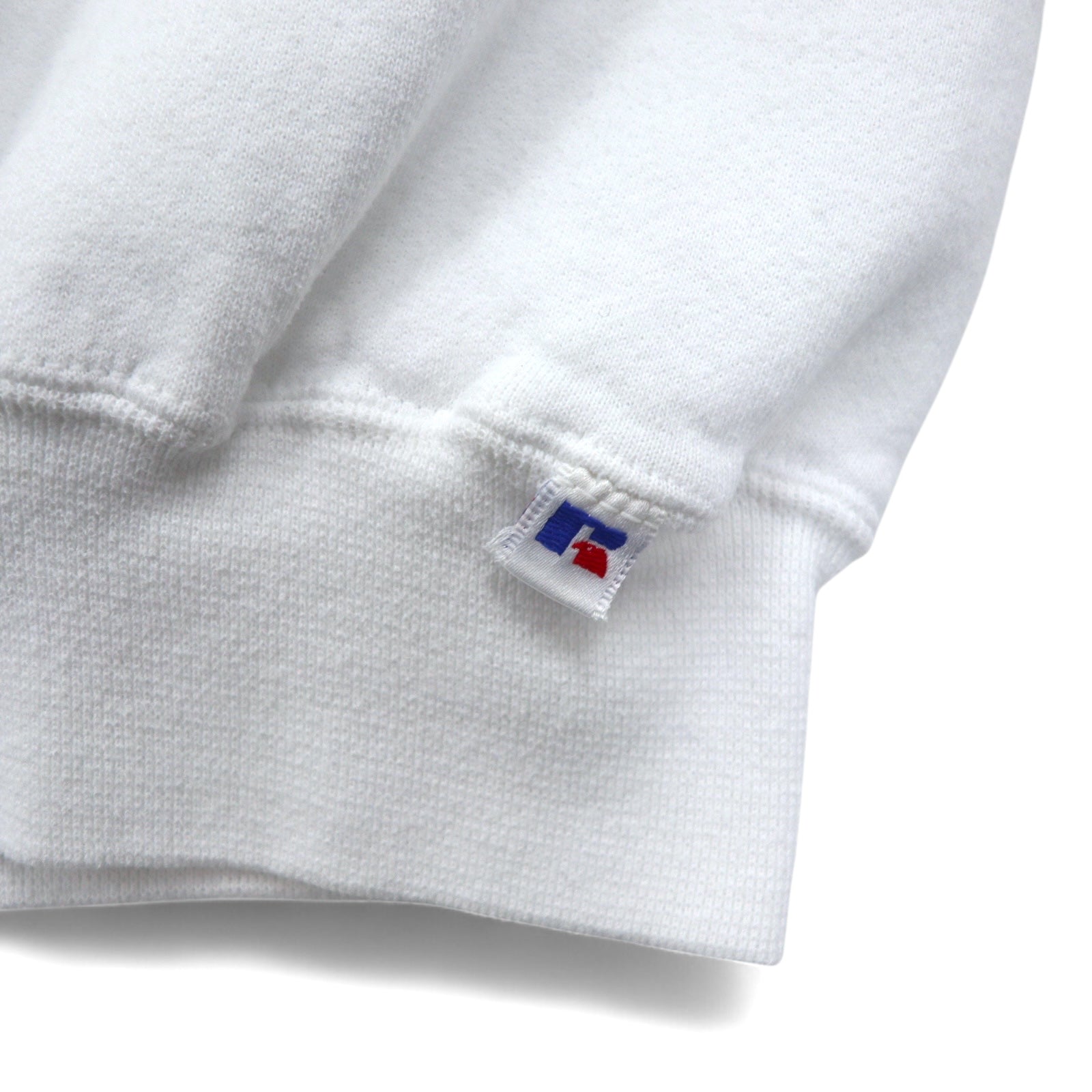 Felpa stampata RUSSELL ATHLETIC anni '90, made in USA, taglia XXL, colore bianco, cotone, interno felpato, con logo ad arco SOUTHFIELD JAYHAWKS FOOTBALL