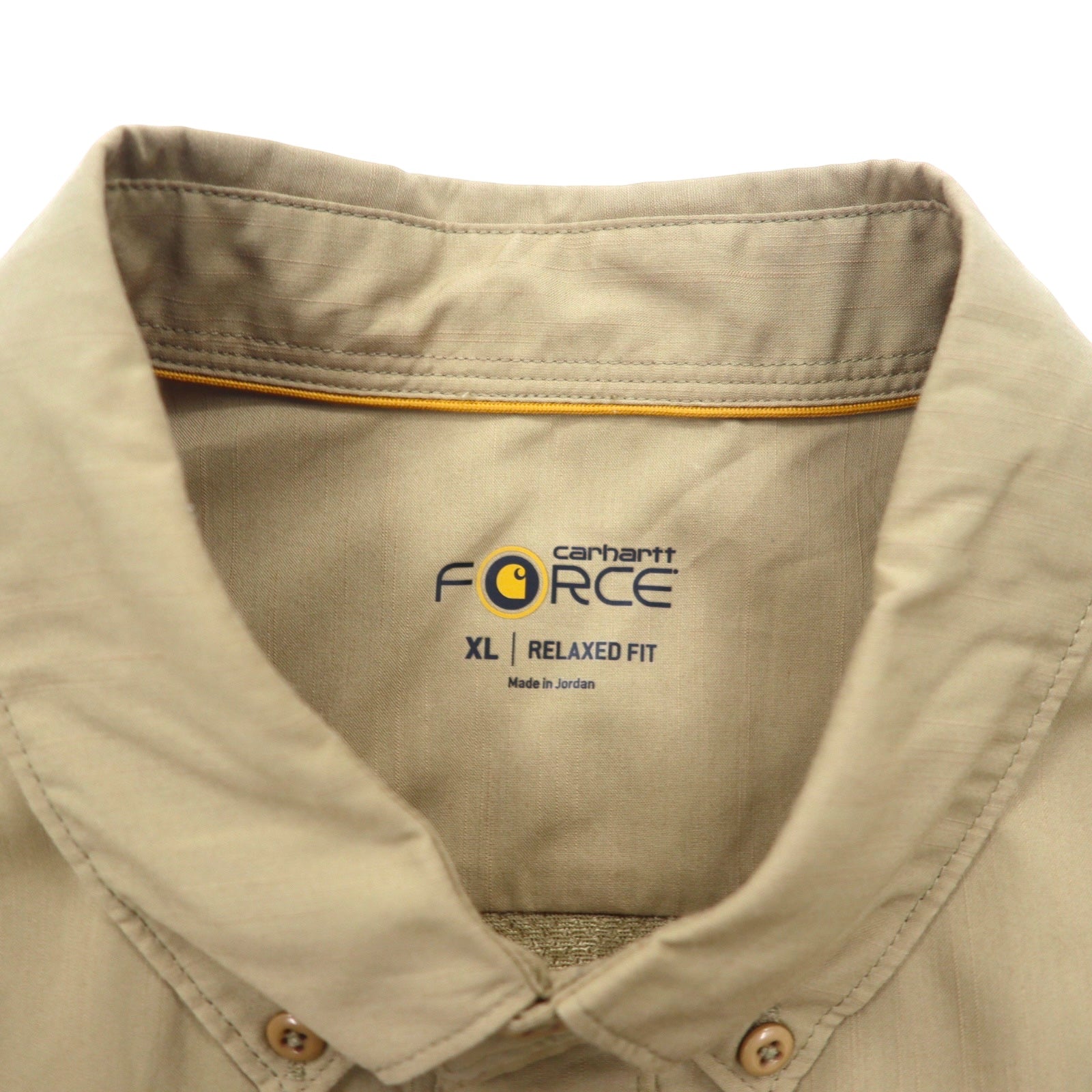 Carhartt FORCE Relaxed Fit Camicia da Lavoro Button-Down XL Beige Poliestere Ridgefield Solid L/S Shirt 102418