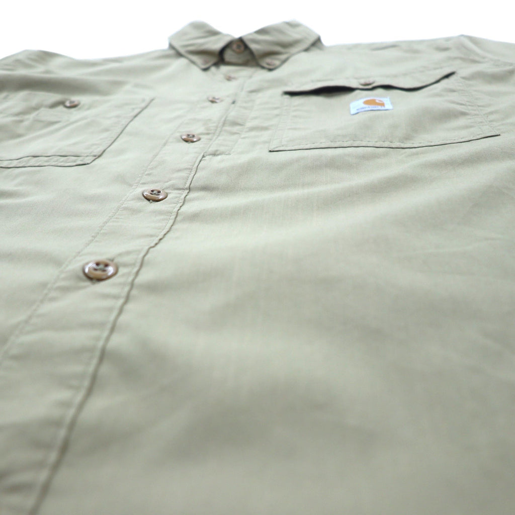 carhartt FORCE リラックスフィット ボタンダウン ワークシャツ XL ベージュ ポリエステル Ridgefield Solid L/S Shirt 102418