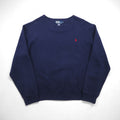 Polo by Ralph Lauren 90年代 クルーネック スウェット XL ネイビー 無地 コットン スモールポニー刺繍