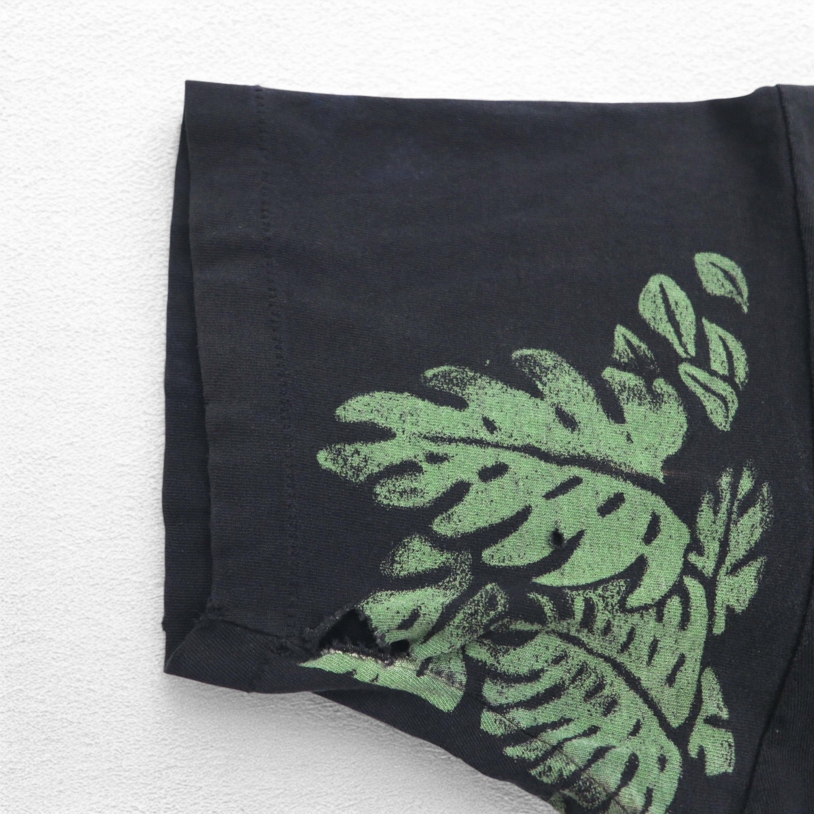 Maglietta animalier a fantasia totale, 2XL, nera, cotone, cuciture singole, anni '80, FRUIT OF THE LOOM, prodotta negli USA