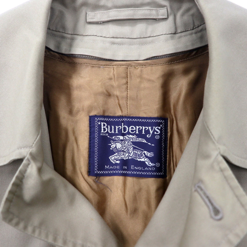 Burberrys, cappotto old bal collar, made in England, abbottonatura nascosta, taglia XL, beige, cotone poliestere, modello SHEARFORD, fodera rimovibile a quadri Nova Check.