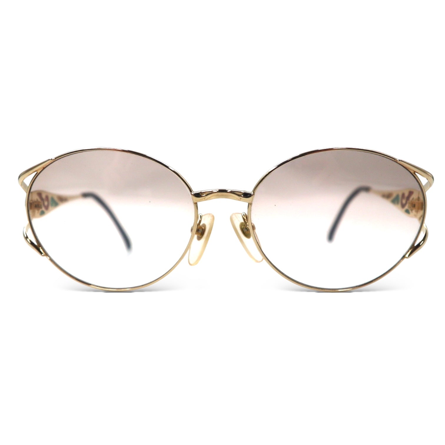 YVES SAINT LAURENT Occhiali da sole vintage in metallo dorato con lenti colorate YSL 31-8611 Made in Japan