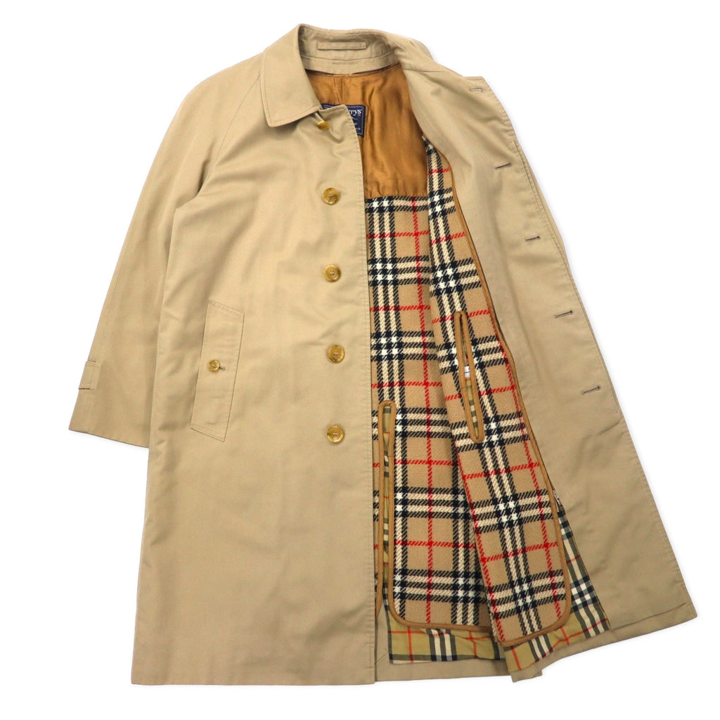 Burberrys, cappotto old bal collar, made in England, abbottonatura nascosta, taglia XL, beige, cotone poliestere, modello SHEARFORD, fodera rimovibile a quadri Nova Check.