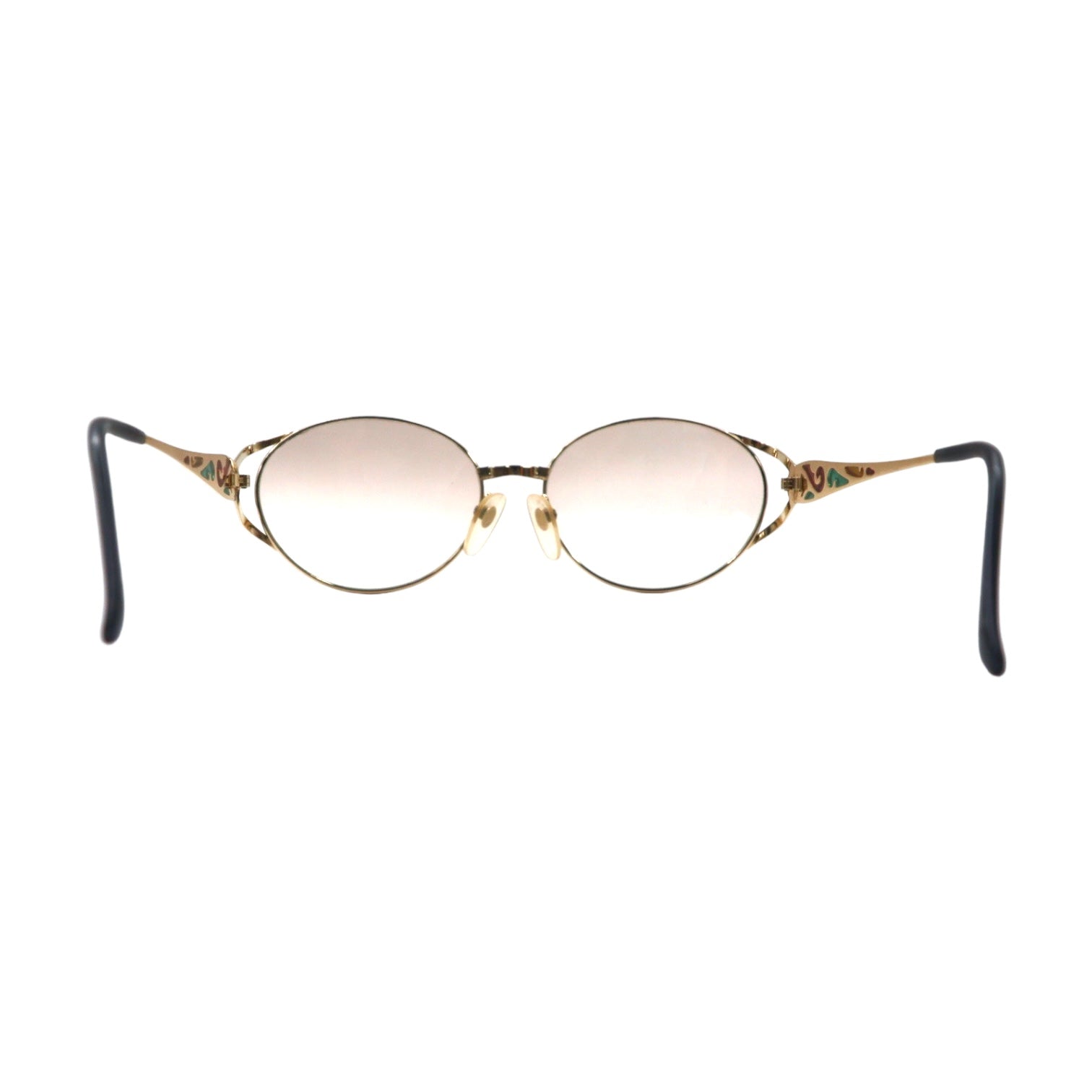 YVES SAINT LAURENT Occhiali da sole vintage in metallo dorato con lenti colorate YSL 31-8611 Made in Japan