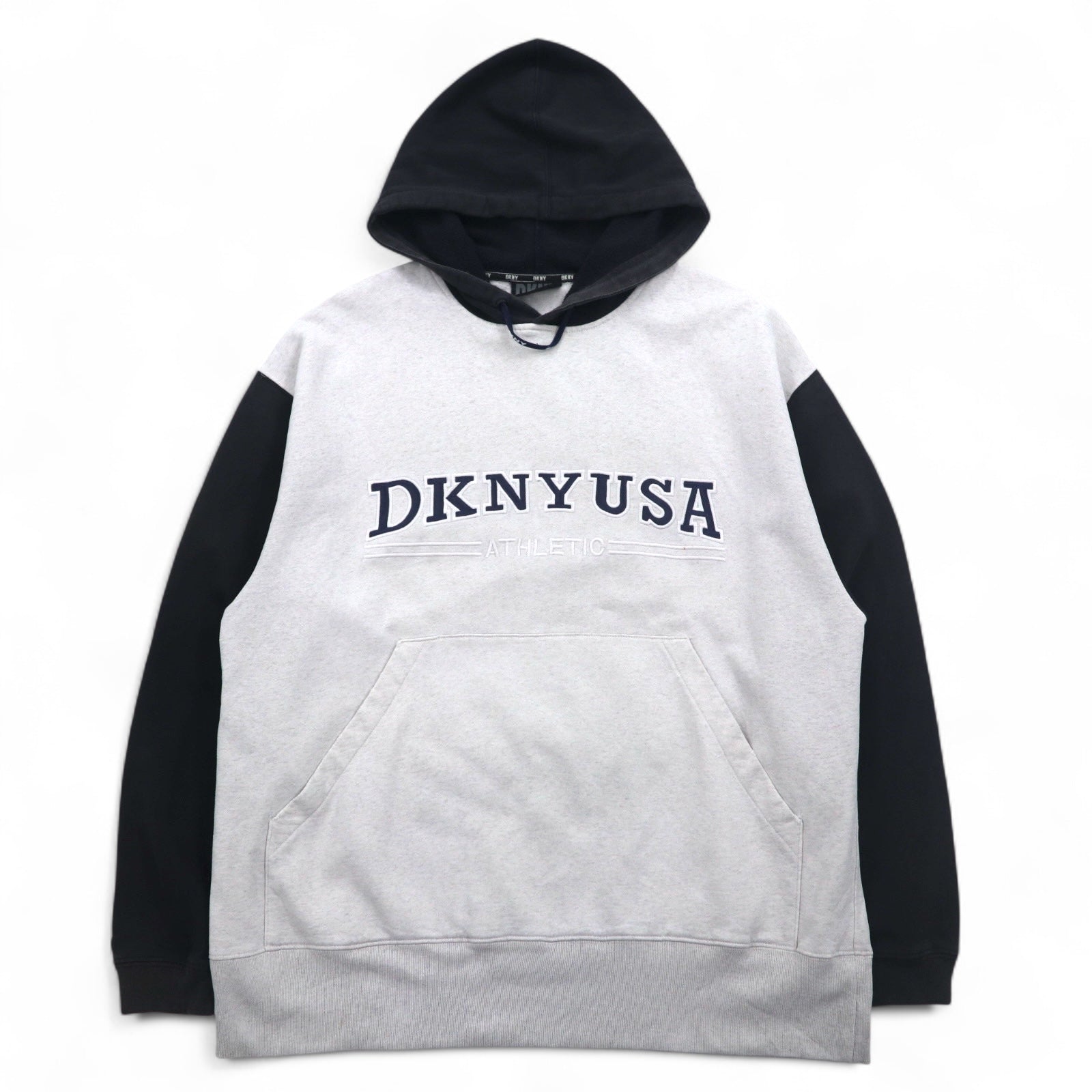DKNY USA ( Donna Karan New York ) 90年代 プルオーバー パーカー L グレー コットン