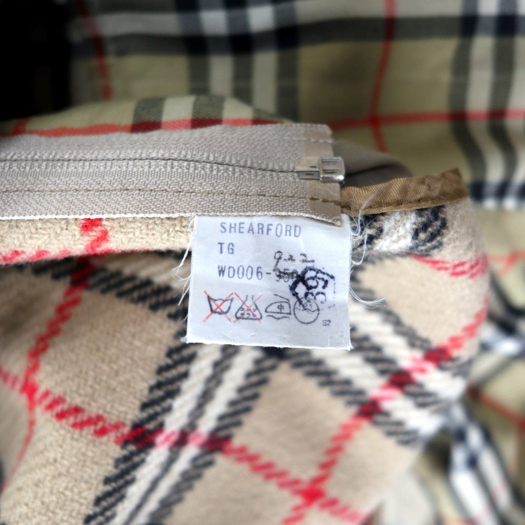 Burberrys, cappotto old bal collar, made in England, abbottonatura nascosta, taglia XL, beige, cotone poliestere, modello SHEARFORD, fodera rimovibile a quadri Nova Check.