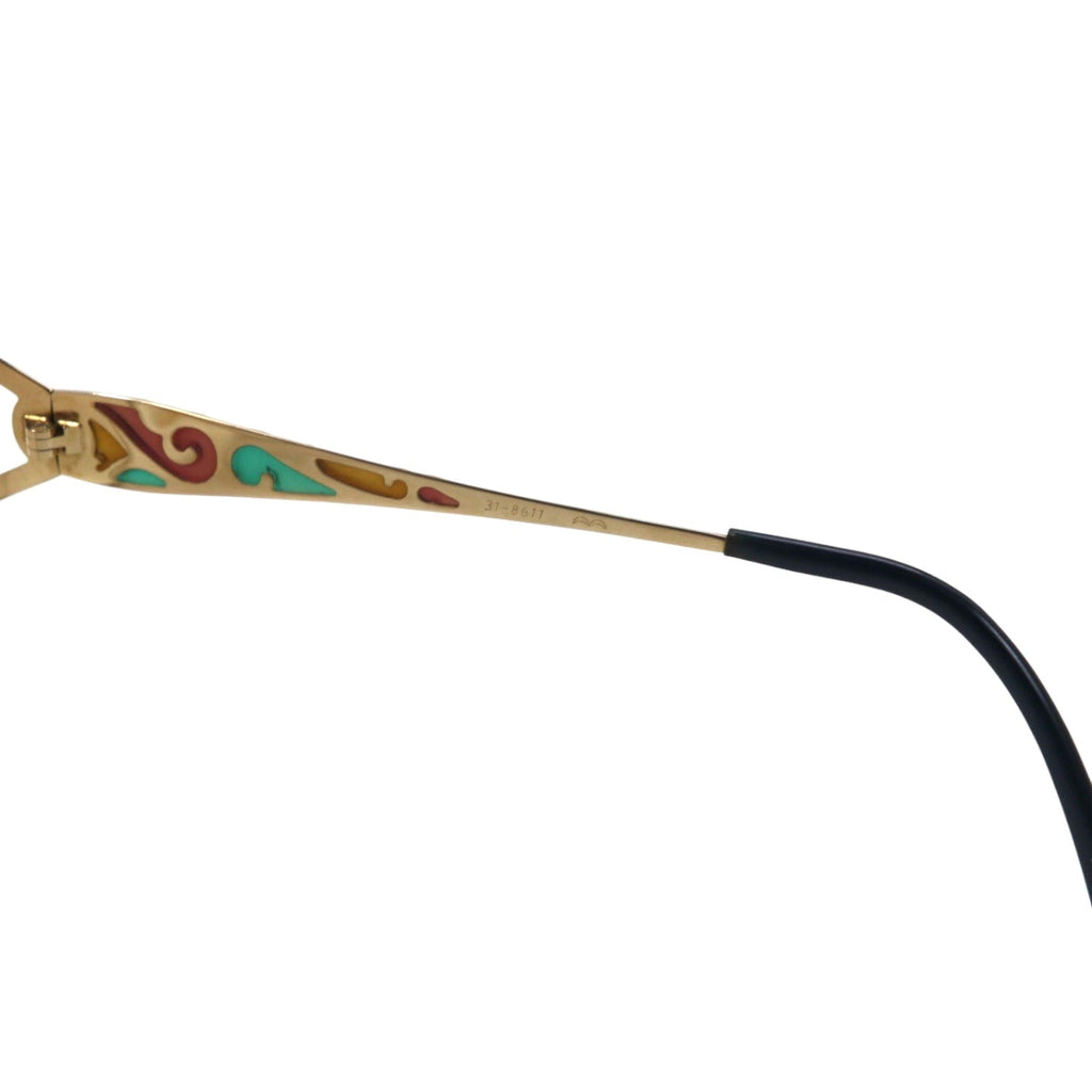YVES SAINT LAURENT Occhiali da sole vintage in metallo dorato con lenti colorate YSL 31-8611 Made in Japan