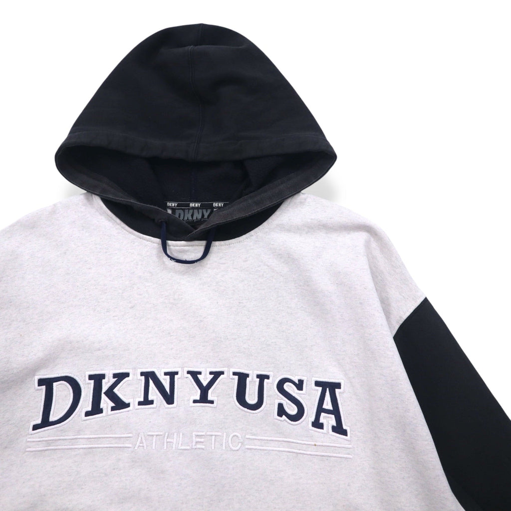 DKNY USA ( Donna Karan New York ) 90年代 プルオーバー パーカー L グレー コットン