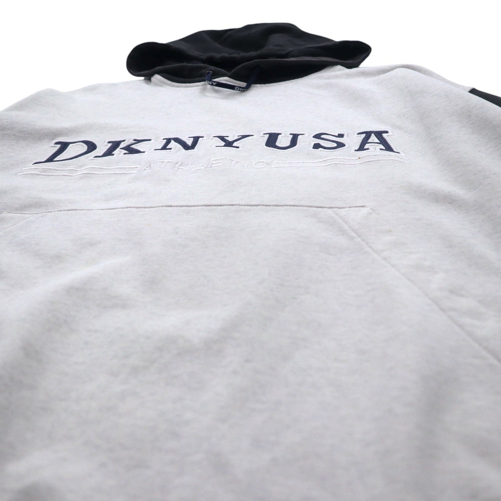 DKNY USA ( Donna Karan New York ) 90年代 プルオーバー パーカー L グレー コットン