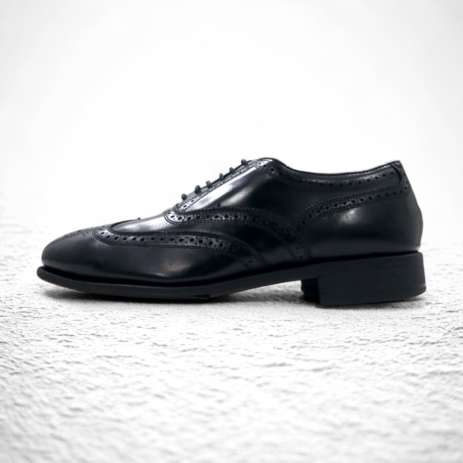 FLORSHEIM ウイングチップ フルブローグ メダリオンシューズ 28.5cm ブラック レザー 17066-01