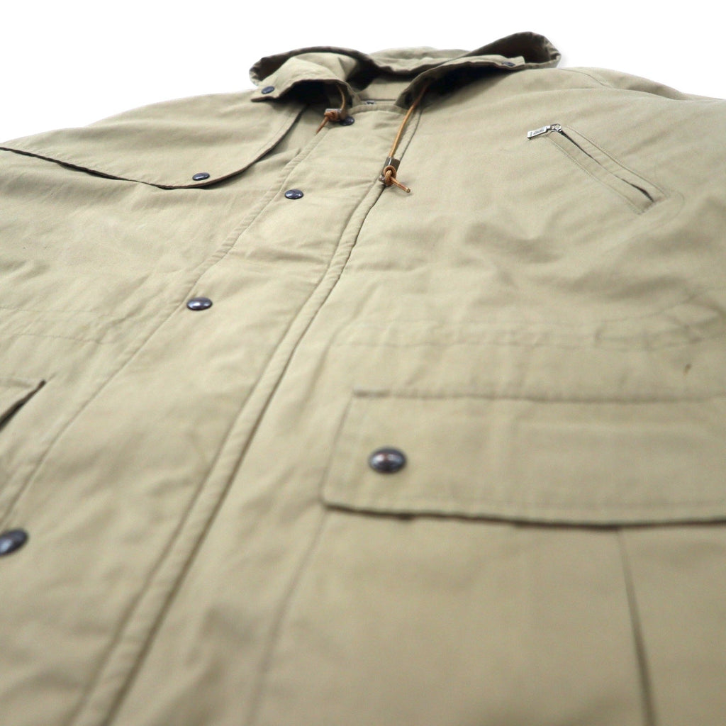 Burberrys Old Hunting Jacket M Beige Cotton Coulisse Fodera a quadretti rimovibile Cappuccio a scomparsa