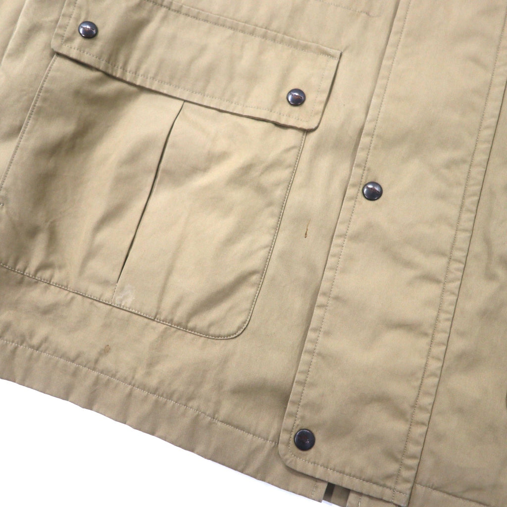 Burberrys Old Hunting Jacket M Beige Cotton Coulisse Fodera a quadretti rimovibile Cappuccio a scomparsa