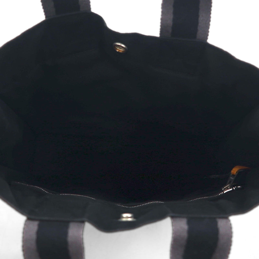 HERMES フールトゥ PM トートバッグ ハンドバッグ ブラック コットン キャンバス フランス製