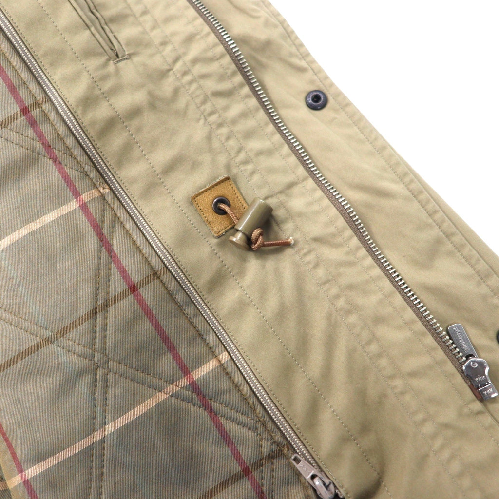 Burberrys Old Hunting Jacket M Beige Cotton Coulisse Fodera a quadretti rimovibile Cappuccio a scomparsa