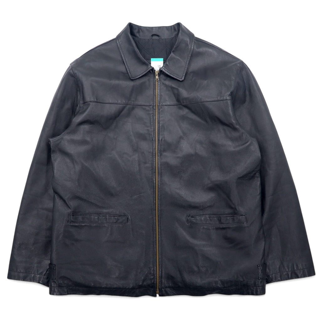 Giacca in pelle con zip RETREAT anni '90, taglia XL, colore nero