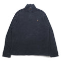 POLO RALPH LAUREN ハーフジップ リブニット スウェット XL グレー ESTATE RIB スモールポニー刺繍