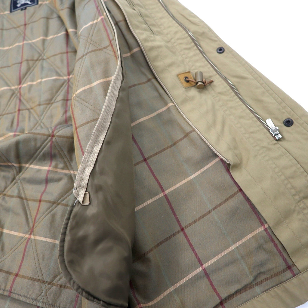Burberrys Old Hunting Jacket M Beige Cotton Coulisse Fodera a quadretti rimovibile Cappuccio a scomparsa
